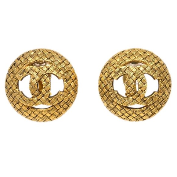 Chanel Button Earrings Clip-On Gold 2889/29 184999 - Picture 1 of 4